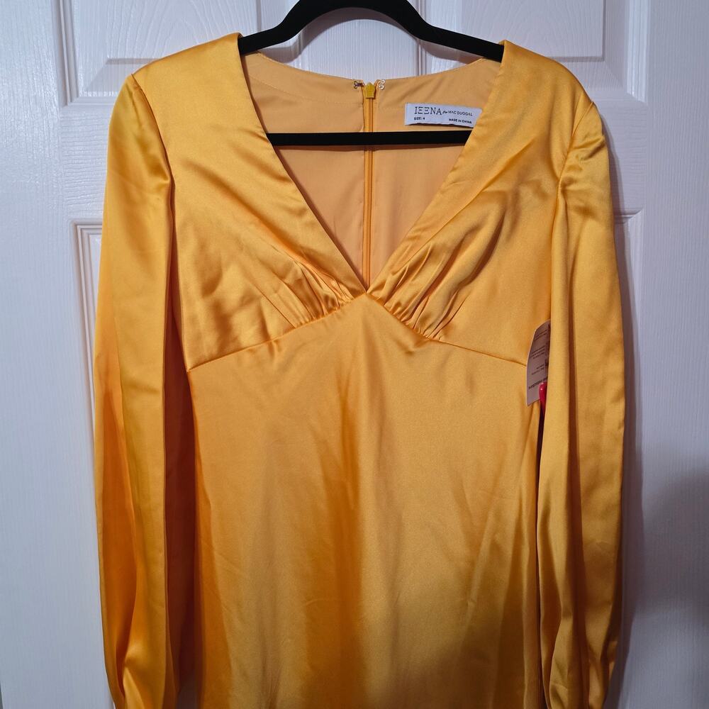 Mac‎ Duggal Charmeuse Empire Waist Blouson Sleeve Gown Beauty and Beast Belle 4 - Picture 8 of 8